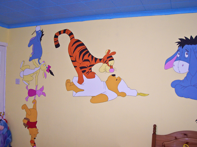 Pooh and Tigger mural